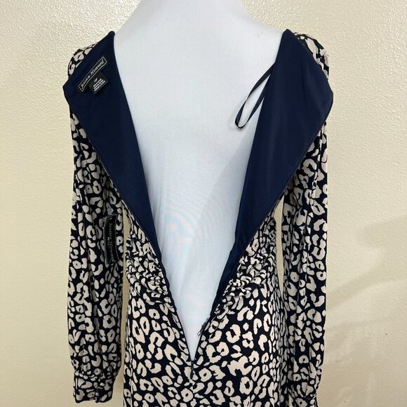 Jessica Howard Women's Ruched Midi Jersey Dress 10P Leopard Print - Picture 7 of 13